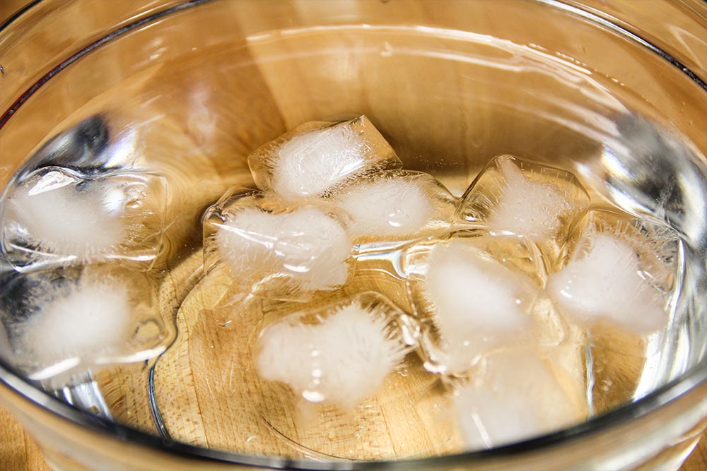 Ice Water in Bowl