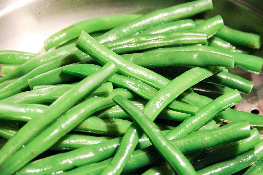 Straining Blanched Green Beans