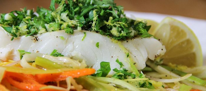 Garlicky Cod With Leeks & Carrots Recipe