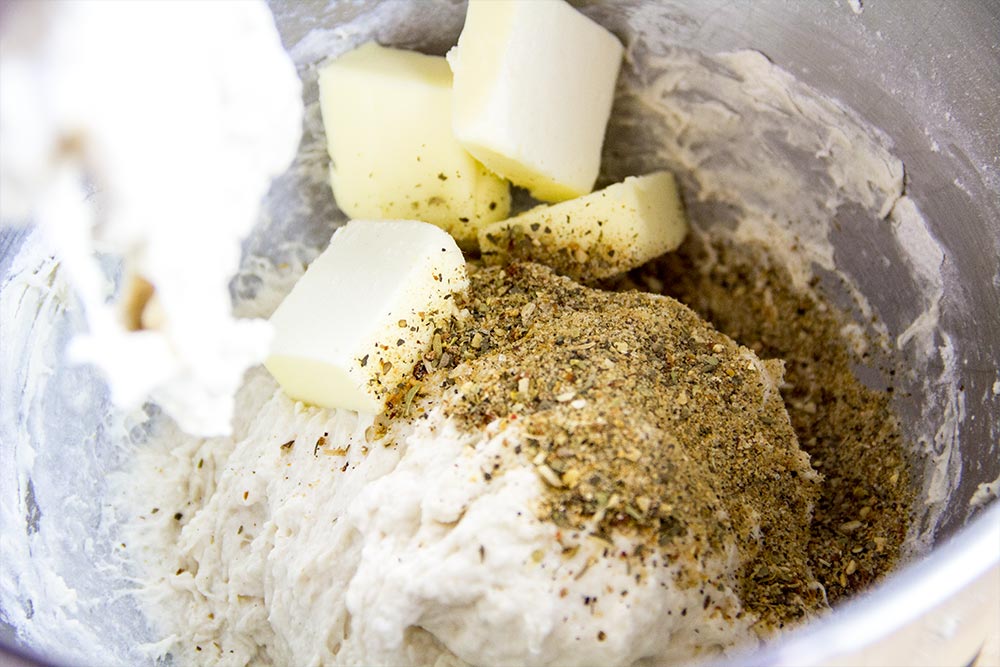 Adding Butter & Spices to Dough