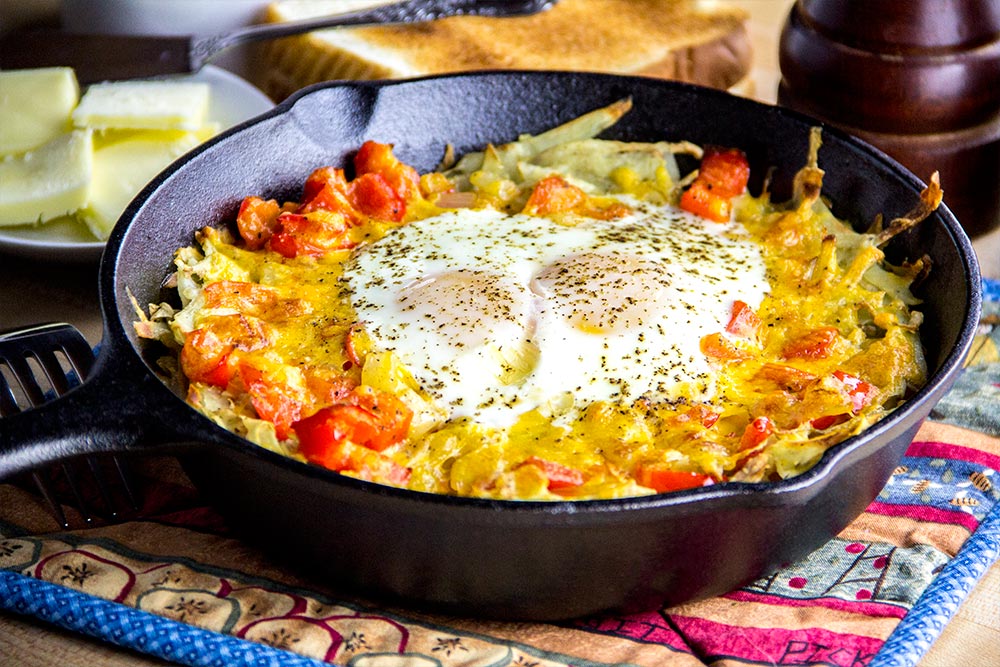 Hash Brown & Eggs Skillet Breakfast Recipe