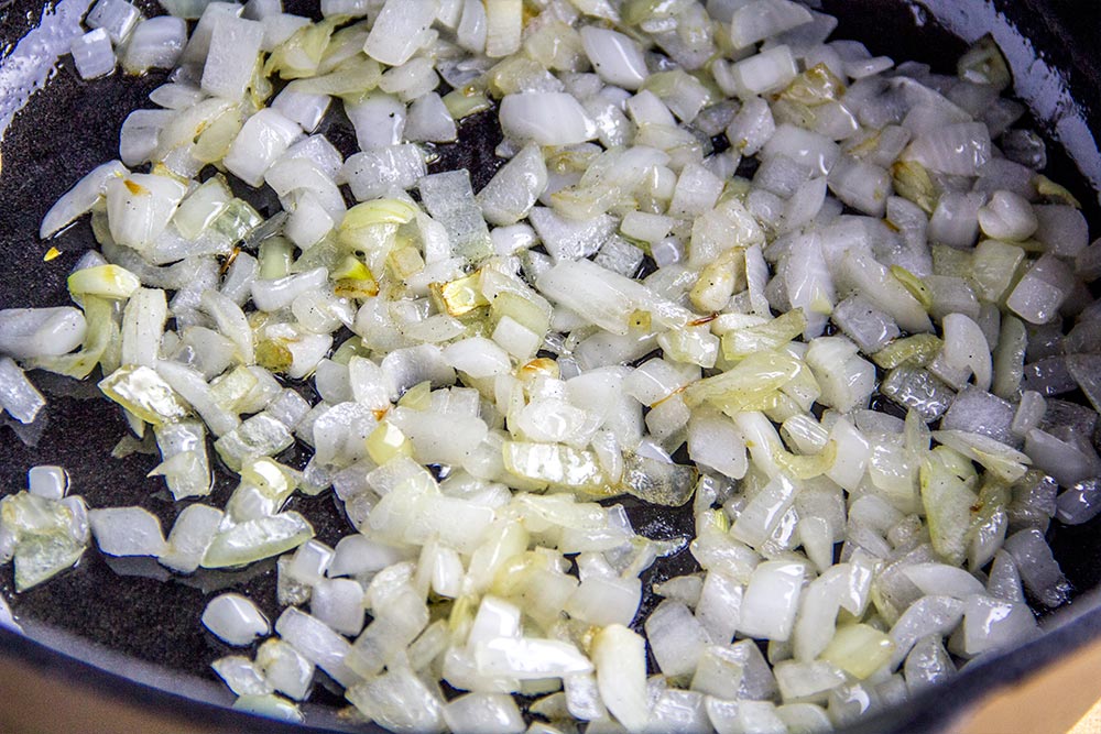 Sauteed Chopped Onions in Dutch Oven