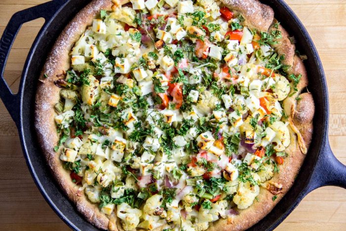 Cauliflower & Feta Cast Iron Skillet Pizza Recipe