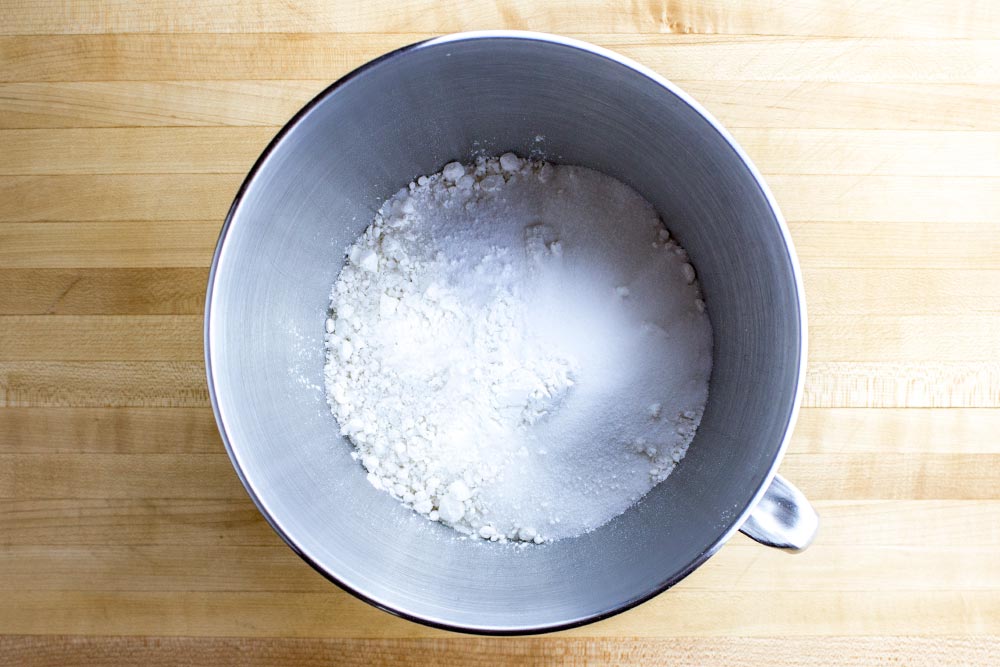 Dry Soda Bread Ingredients in Large Stand Mixer Bowl