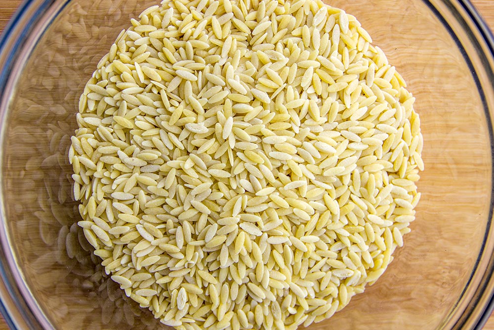 Dry Orzo Pasta in Bowl