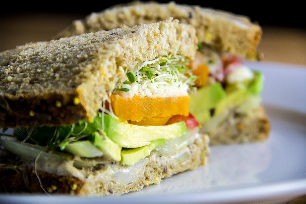 Sweet Potato & Avocado on Nine Grain Bread Sandwich