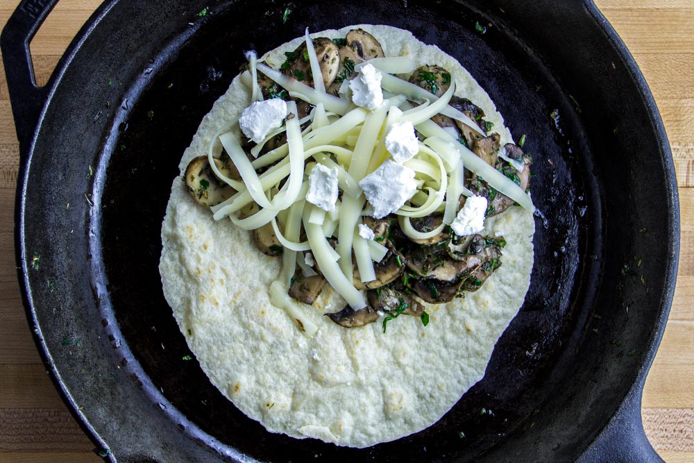 Cooking Tortilla in Cast Iron Skillet