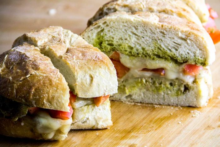 Pesto Double Grilled Cheese & Tomato Sandwich Recipe