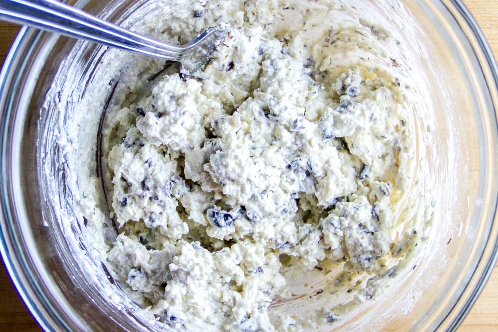 Mixed Olive & Feta Spread in Glass Bowl
