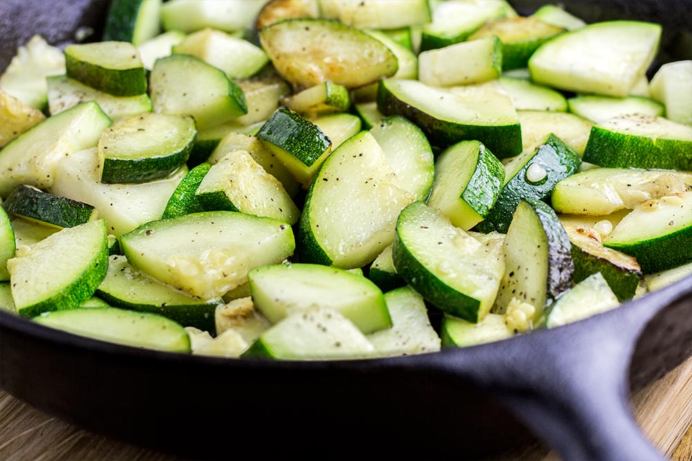 Cooking Zucchini in Cast Iron Skillet