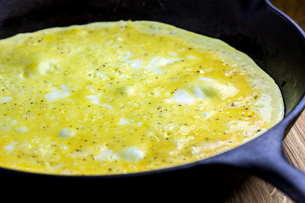 Egg Omelet in Cast Iron Skillet