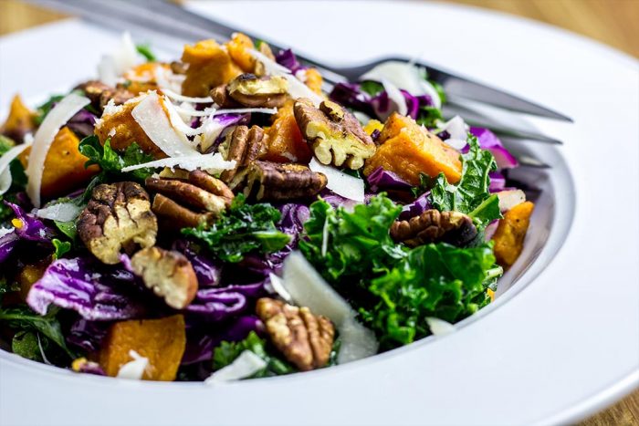 Kale with Sweet Potato & Maple Vinaigrette Salad Recipe