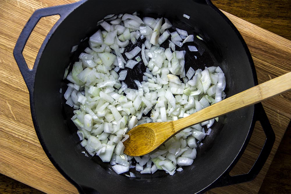 Cooking Chopped Onion in Dutch Oven