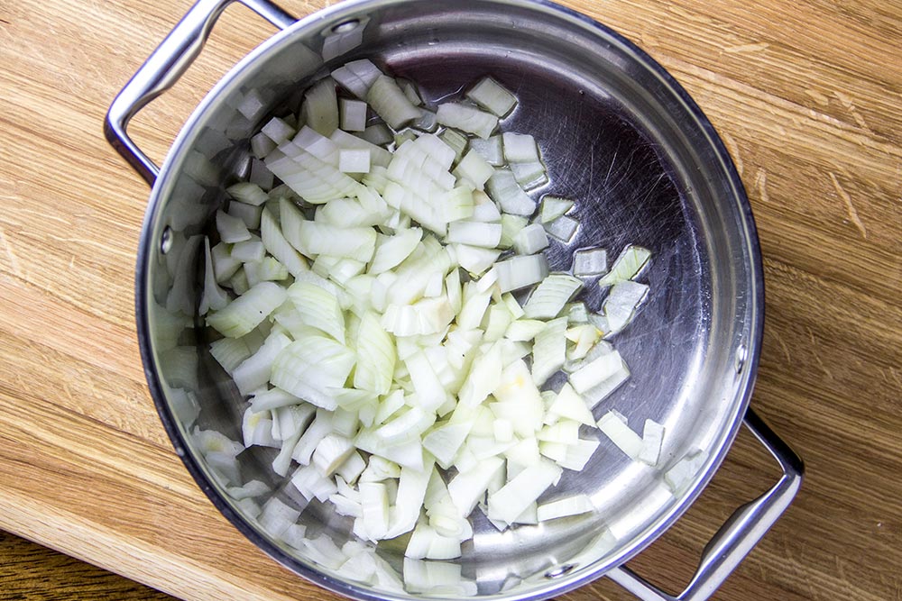 Chopped Onions in Large Saucepan