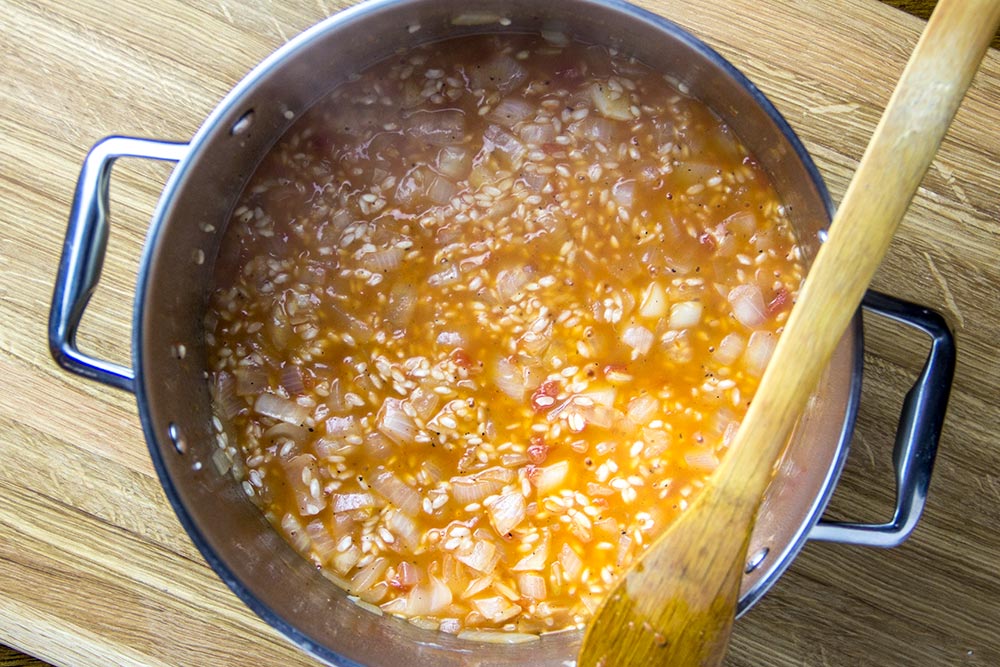 Making Tomato Risotto