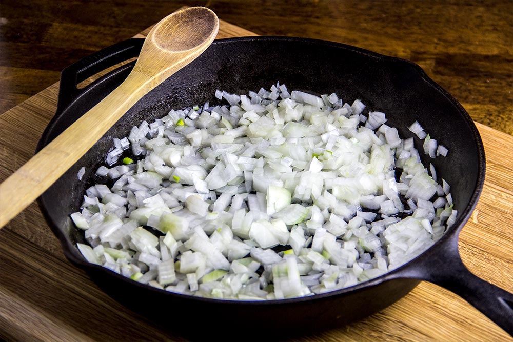 Onion in Cast Iron Skillet