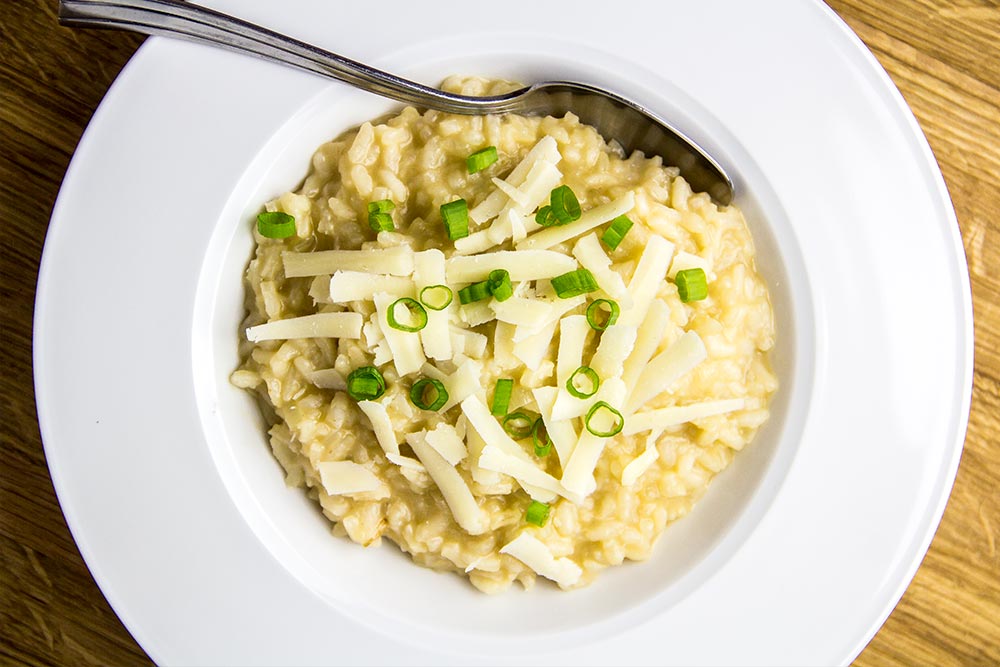 Risotto with Parmesan Cheese & Scallions