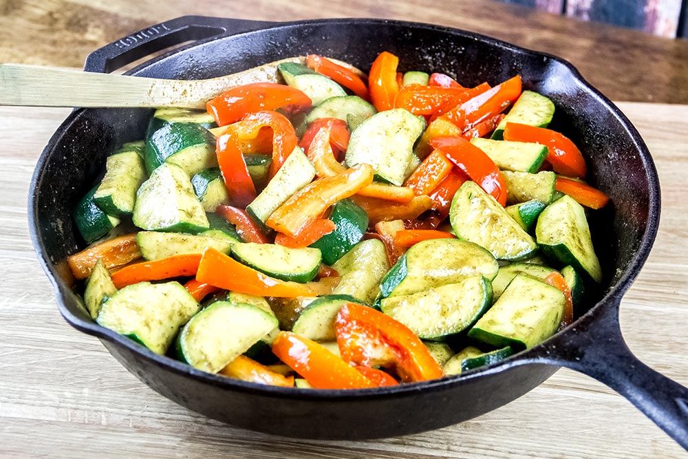 Cooked Curry Vegetables in Skillet