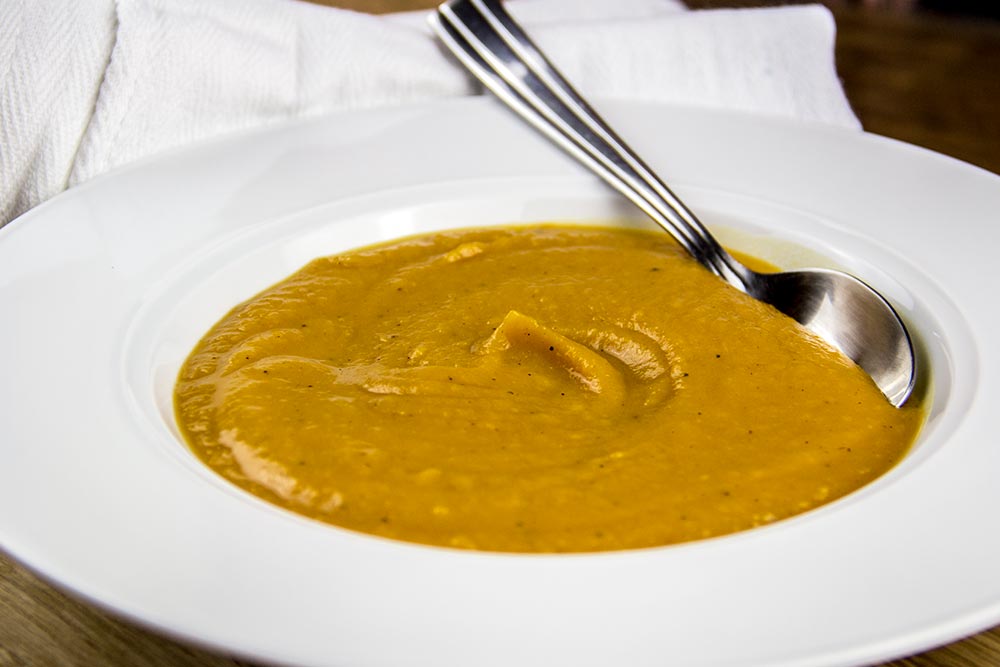 Roasted Butternut Squash Soup in Bowl