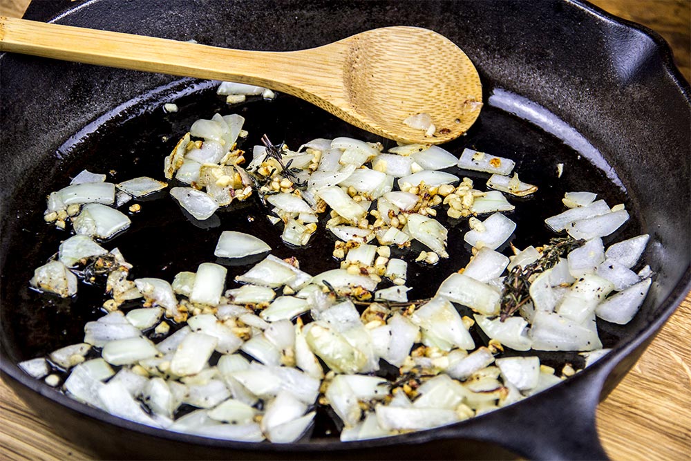 Saute Onions & Garlic in Skillet
