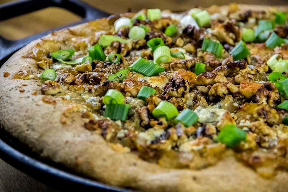 Caramelized Onion Pizza with Blue Cheese & Walnuts Recipe