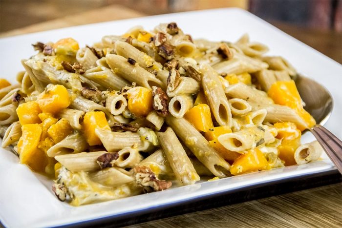 Whole-Wheat Penne Pasta with Butternut Squash and Sage Recipe