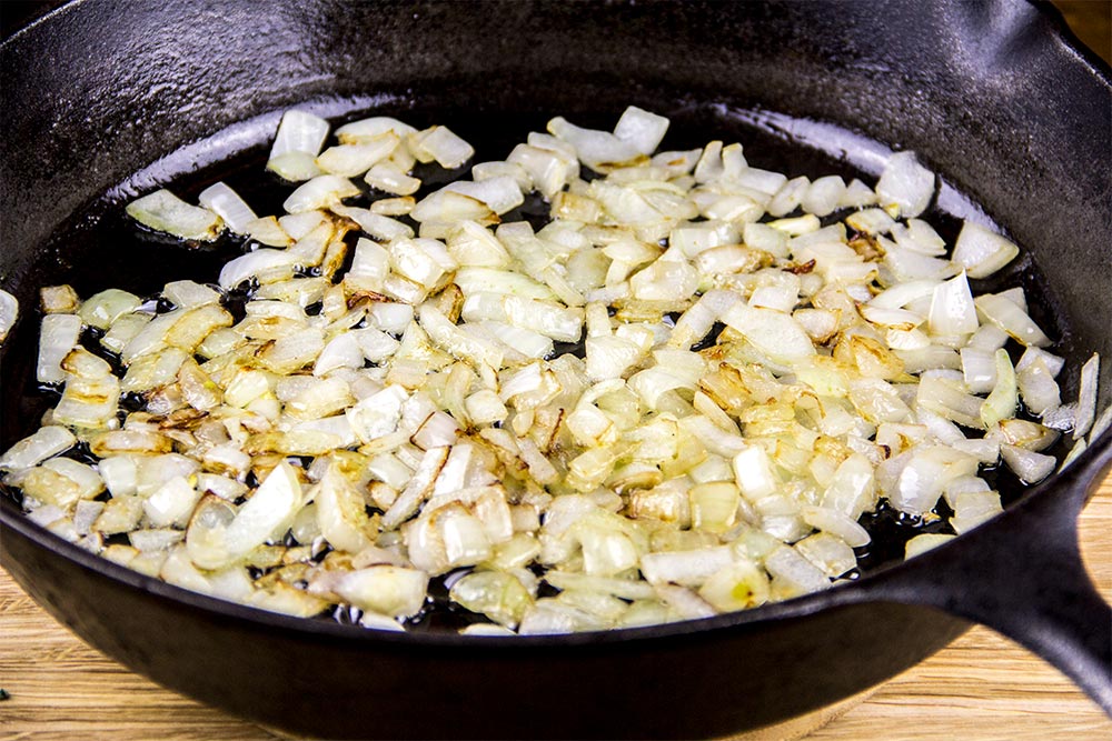 Sauteed Onions in Cast Iron Skillet