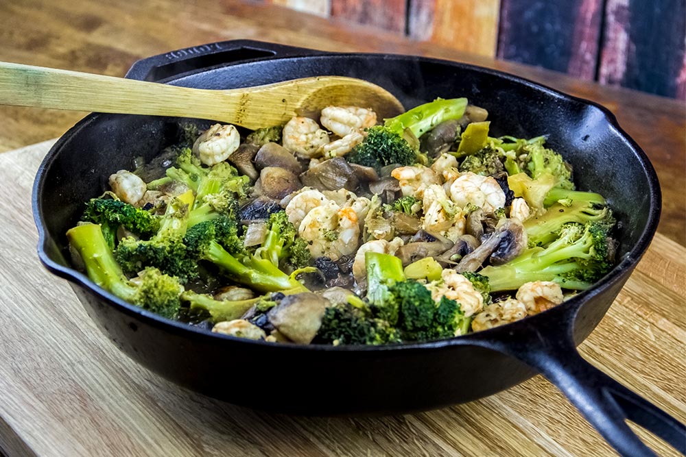 Ginger Shrimp, Mushroom & Broccoli Stir-Fry Recipe