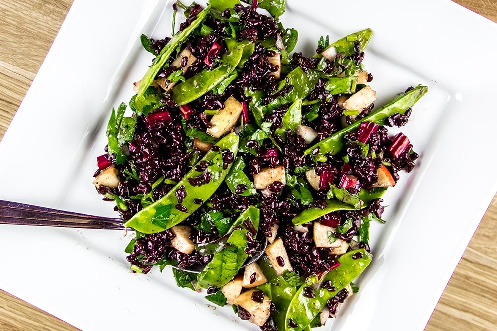 Black Pearl Rice and Snow Pea Salad