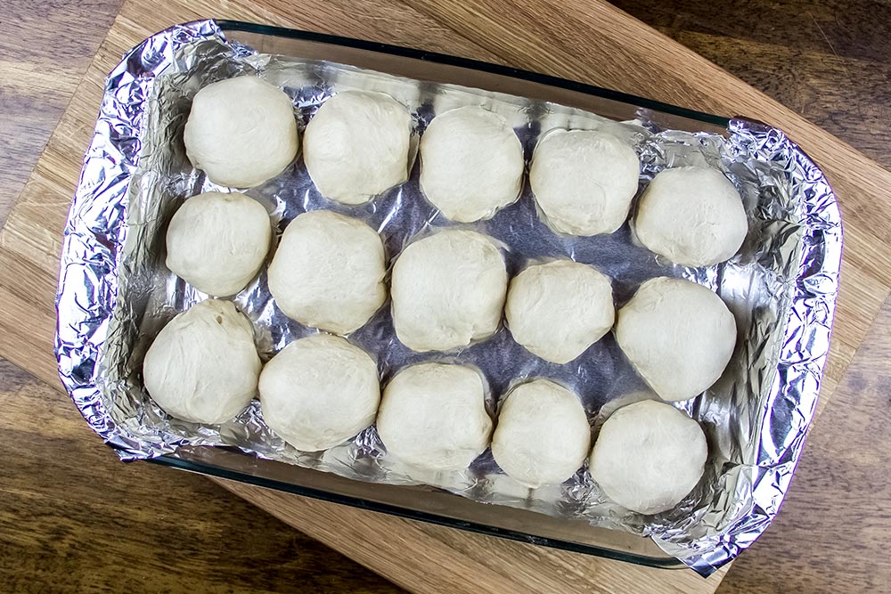 Dough Rolls in Greased Casserole Dish