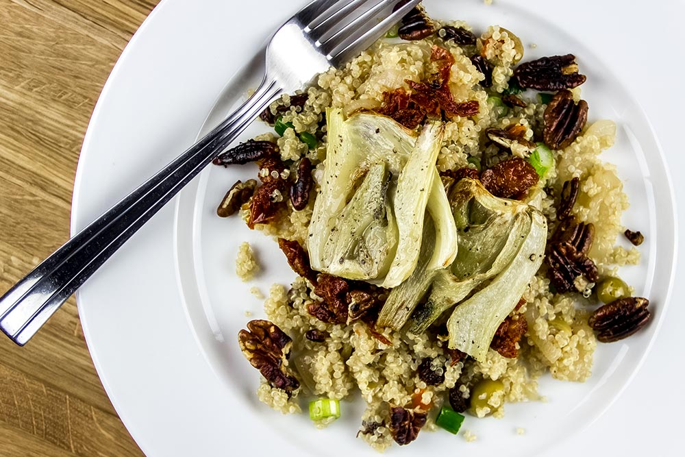 Fennel and Quinoa Salad on Plate