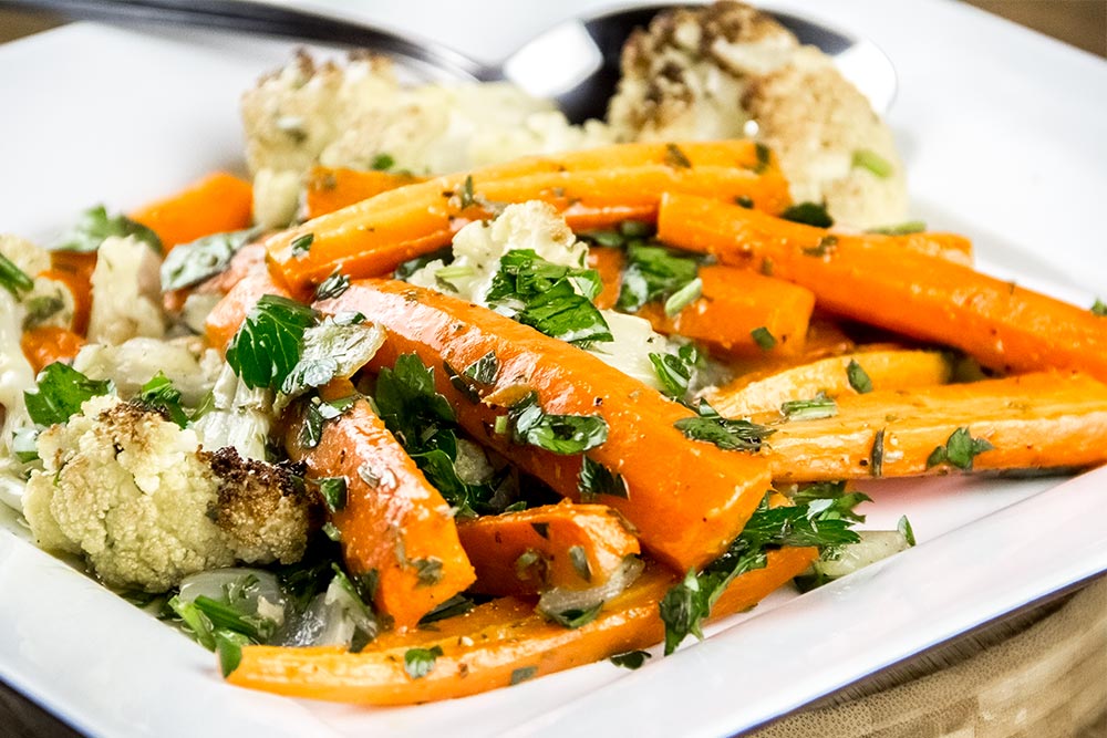 Roasted Carrot and Cauliflower Salad