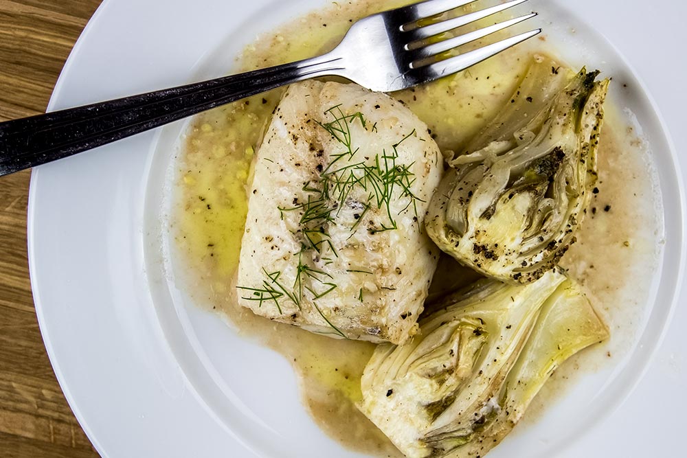 Roasted Cod with Fennel, Garlic & Sherry Recipe by Williams-Sonoma