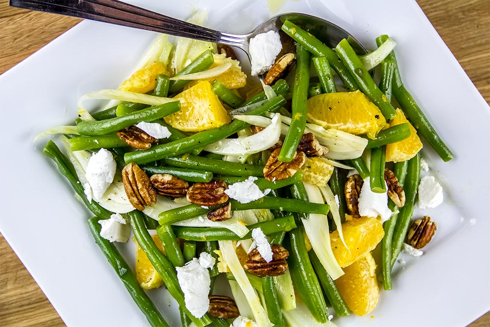Green Bean, Orange & Fennel Salad with Pecans & Goat Cheese Recipe