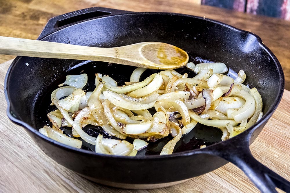 Caramelized Onions in Lodge Cast Iron Skillet