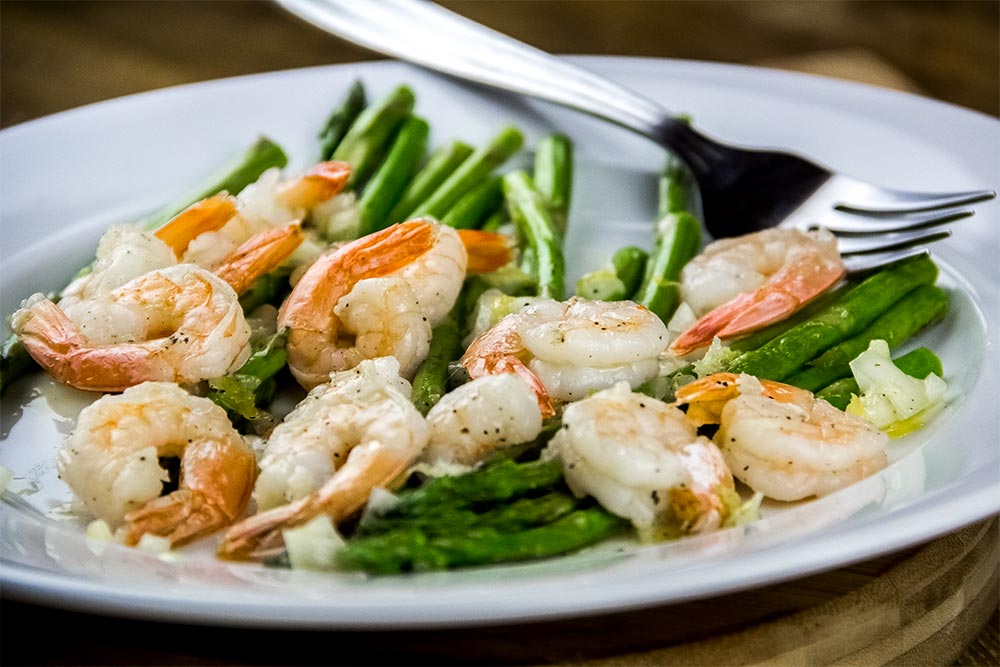 Oven Roasted Shrimp & Asparagus with Lemon Shallot Vinaigrette Recipe