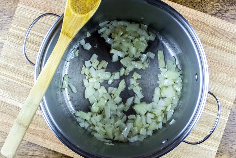 Sauteing Onions in Large Saucepan
