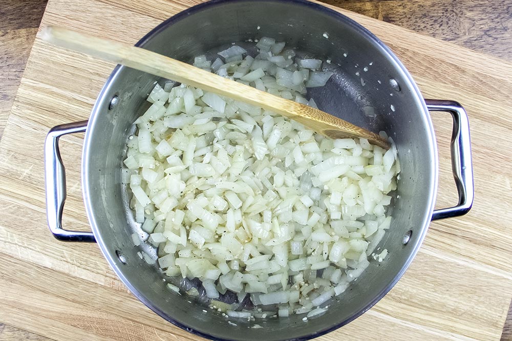 Softening Onions and Garlic in Large Saucepan