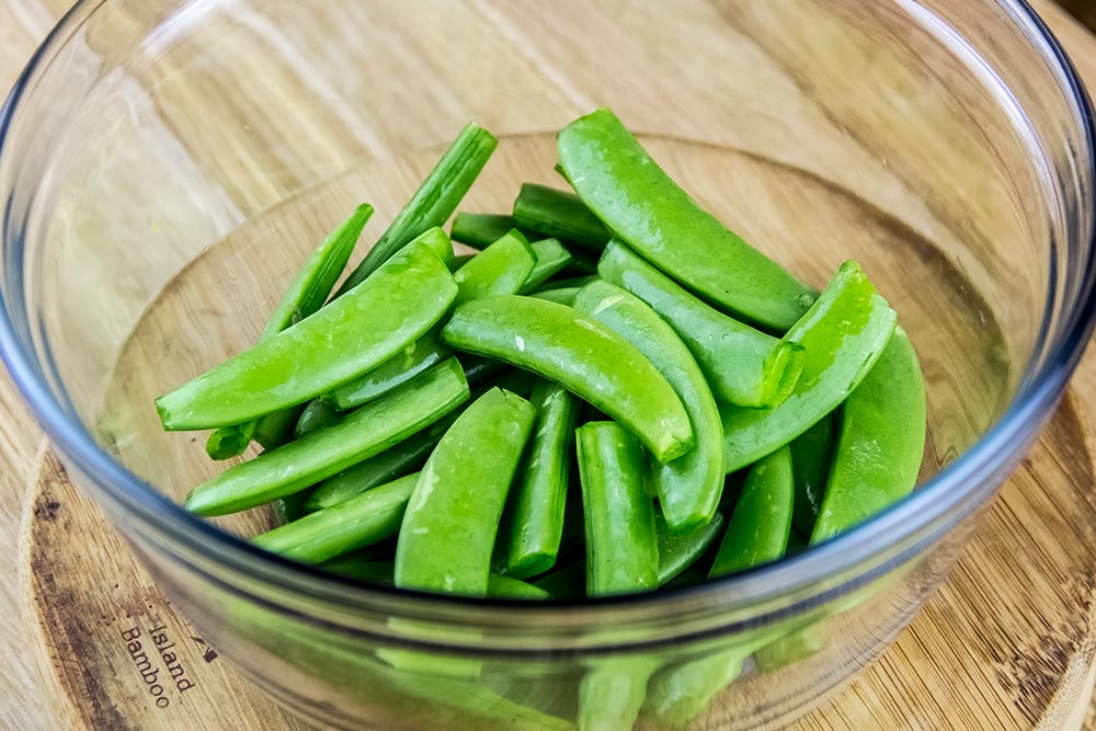 Trimmed Snap Peas in Bowl
