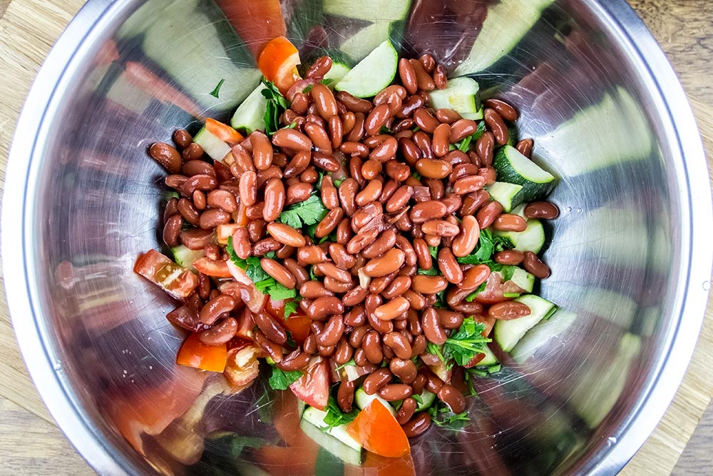 Kidney Beans and Other Vegetables in Large Bowl