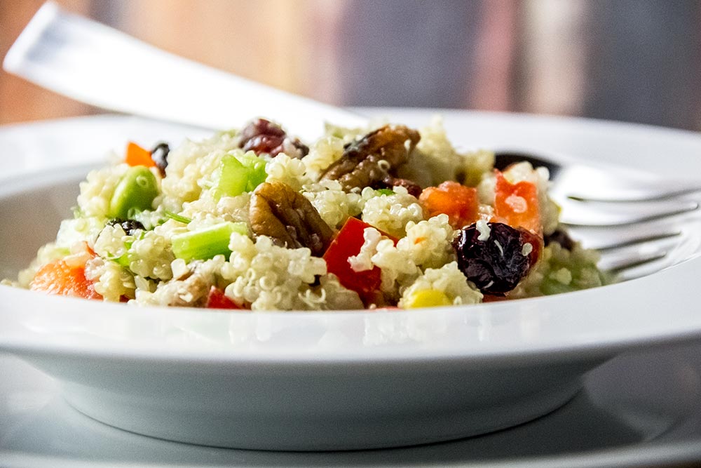 Edamame & Quinoa Salad with Red Peppers, Cranberries & Beans Recipe