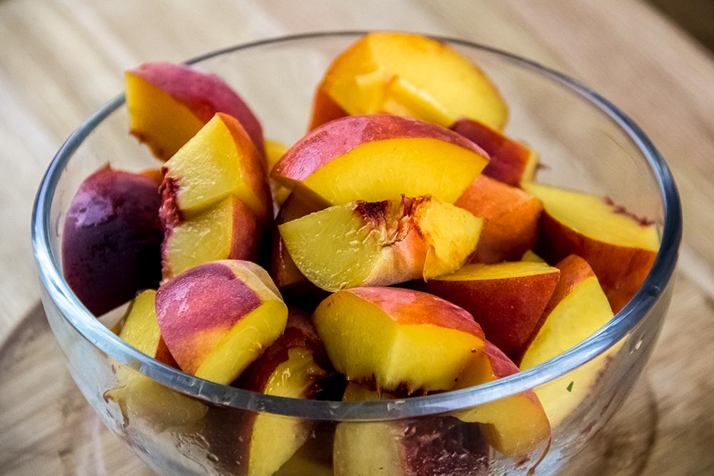 Pieces of Fresh Ripe Peaches