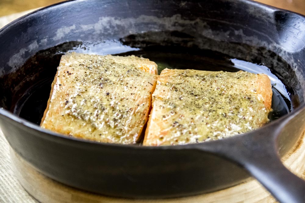 Prepped Salmon with Mustard Sauce