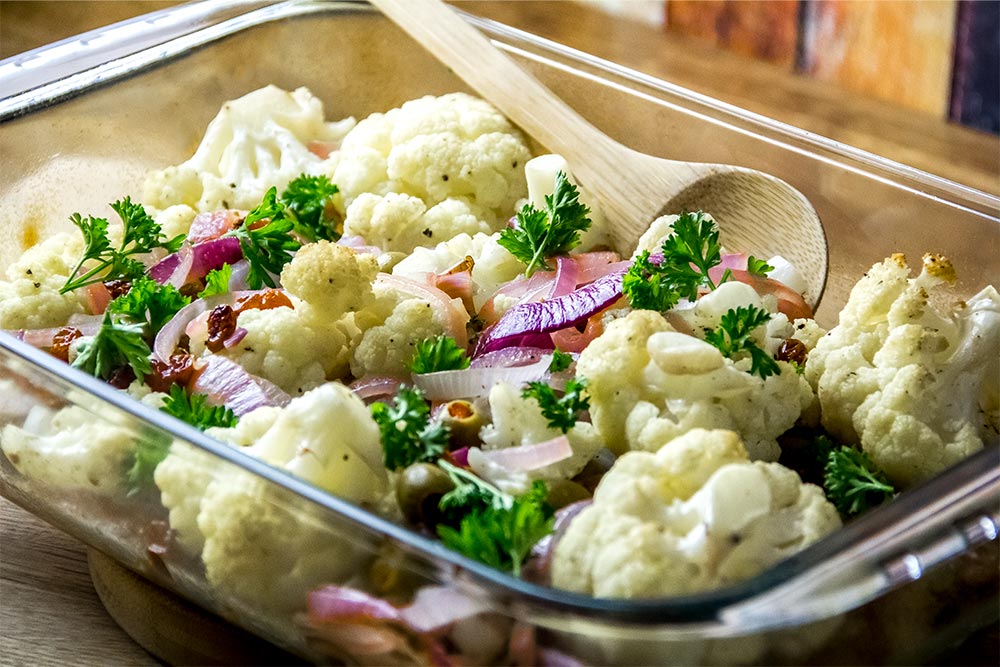 Roasted Cauliflower with Red Onion