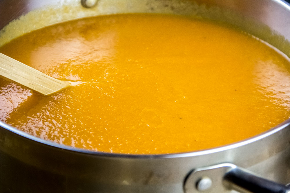 Carrot Soup in Pot