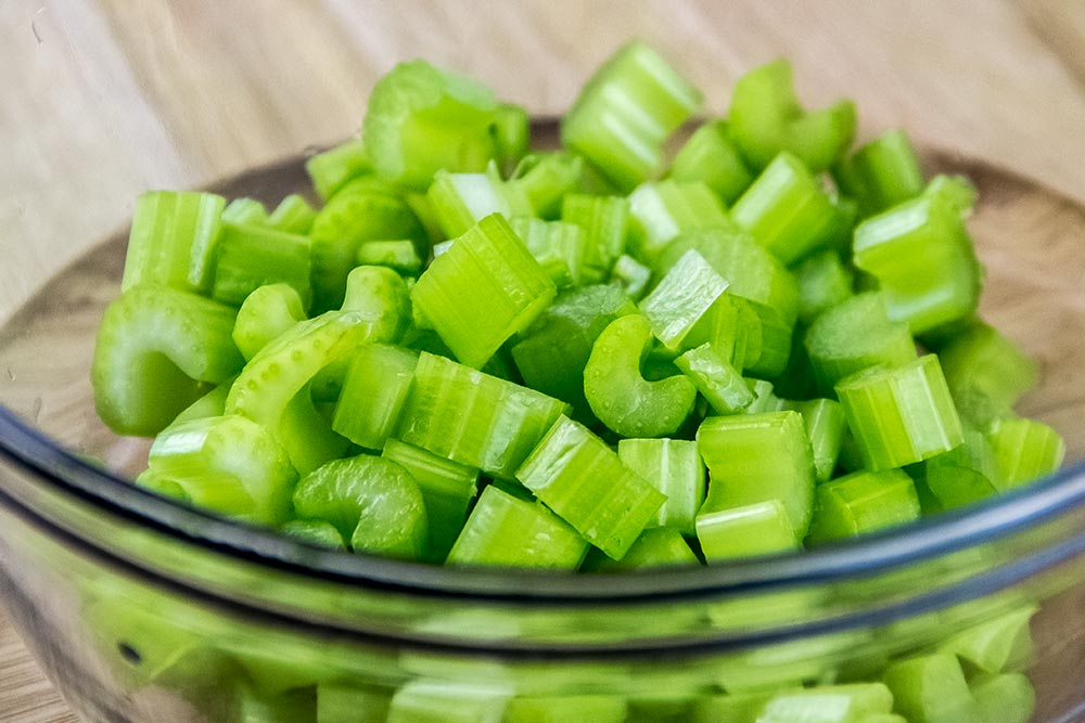 Cut Up Celery Pieces