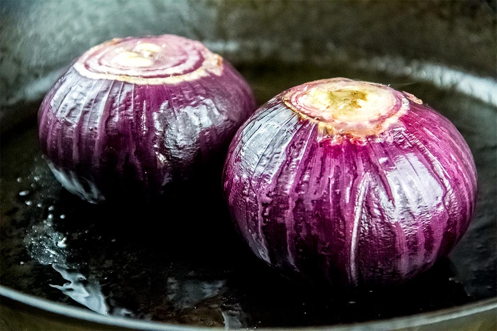 Pan Roasted Red Onions