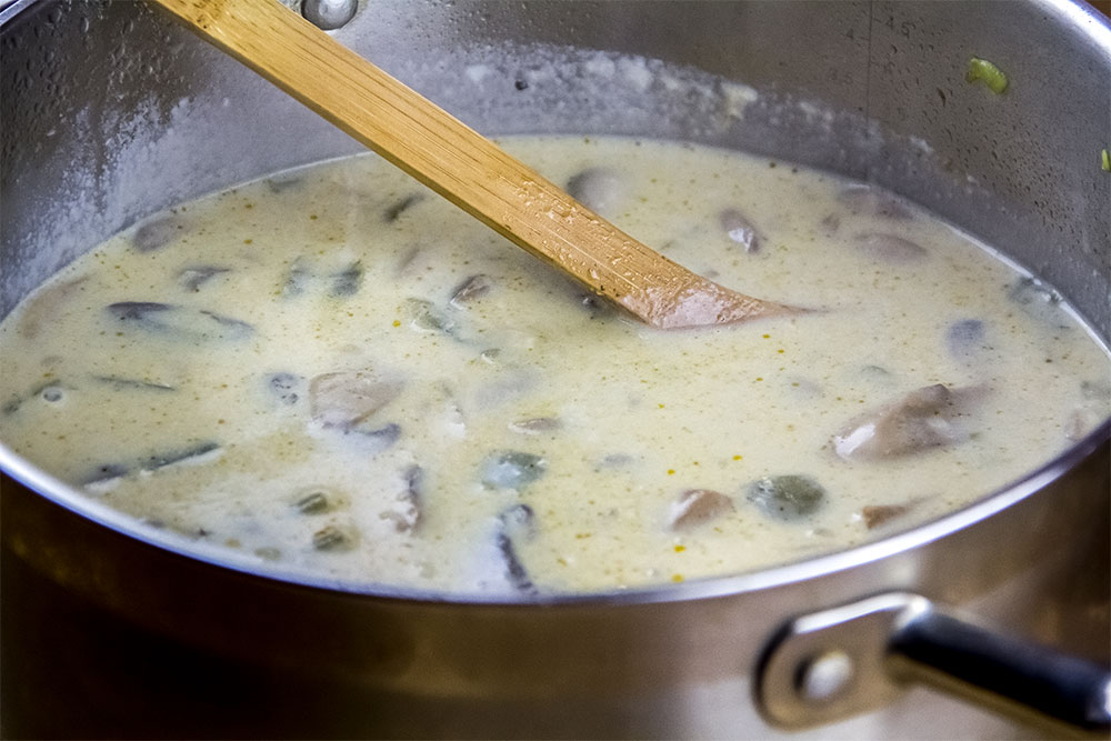 Cream of Mushroom Soup in a Pot