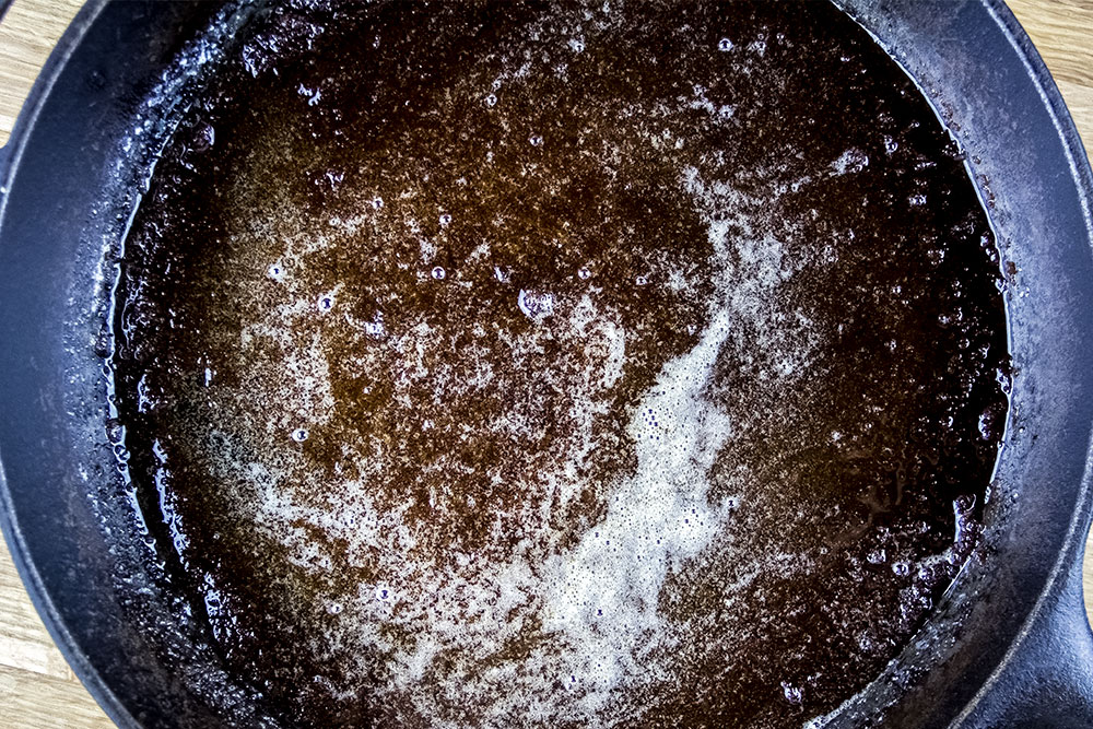 Cooking Brown Sugar in Skillet