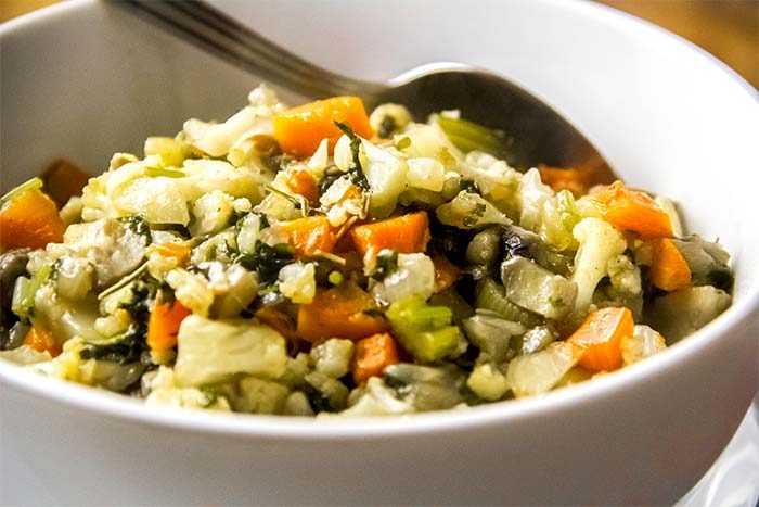 Cauliflower, Carrot & Mushroom Stuffing Recipe